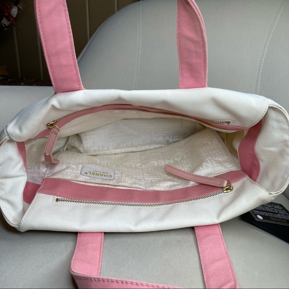 Authentic Chanel CC Marshmallow Handbag purse Bag Mini Tote White Pink - Picture 8 of 15